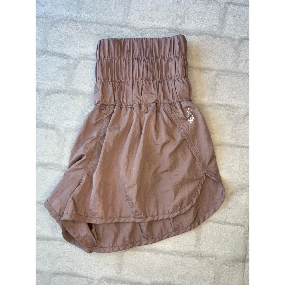 Free People Movement The Way Home Shorts Mauve Purple High Rise Smocked Waist XS